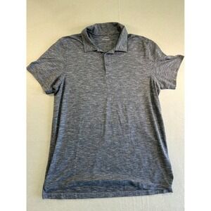 J. Crew Performance Polo Shirt Mens Large Blue Gray Space Dye Short Sleeve Soft